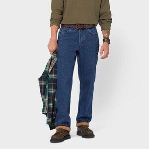 Duluth Jeans Men’s 37x36 Ballroom Relaxed Fit Crouch Gusset Workwear Blue Denim